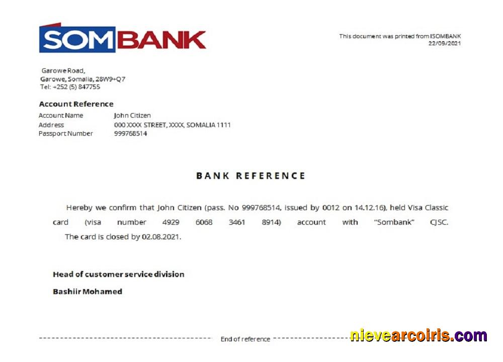 Somalia Sombank closure reference